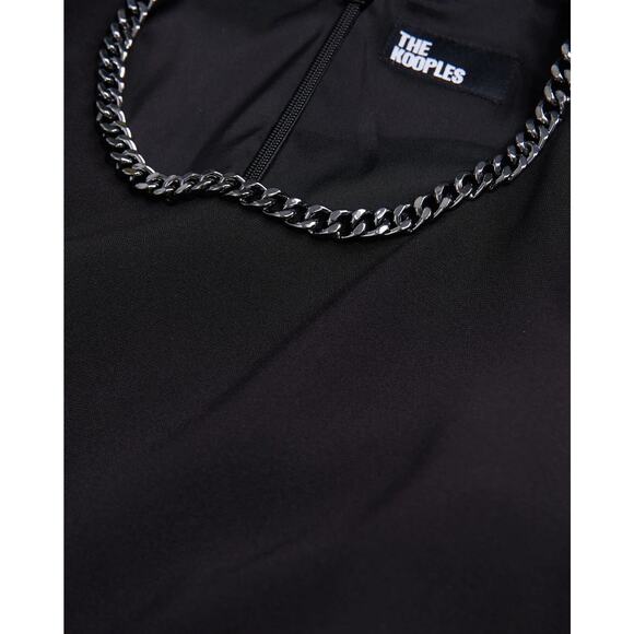 THE KOOPLES-NWT- CREPE JUMPSUIT CHAIN DETAIL NECK BLACK SZ:1FR/4US Ret$395 - Picture 4 of 7